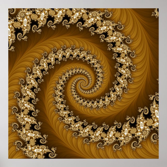 Fractal Golden Double Spiral Poster (Front)