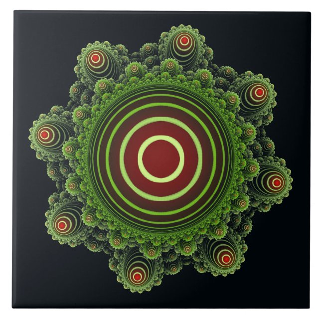 Fractal green fairy ornament tile (Front)