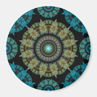 Fractal green mosaic pattern magnet