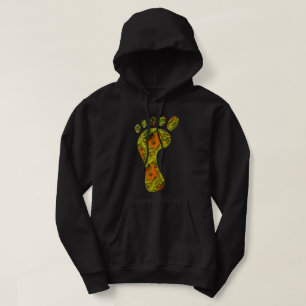 Fractal Green Palm Leaf Bare Footprint Hoodie