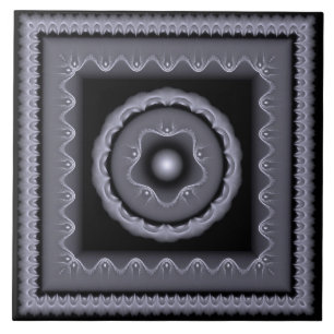 Fractal grey visionary decoration tile
