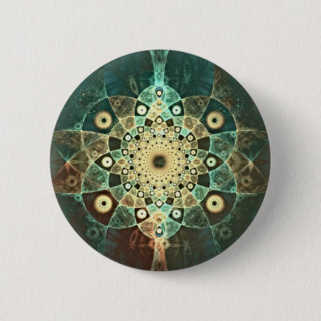 Fractal grunge 2 inch round button (Front)