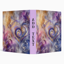 Fractal Heart and Swirl 3-Ring Binder