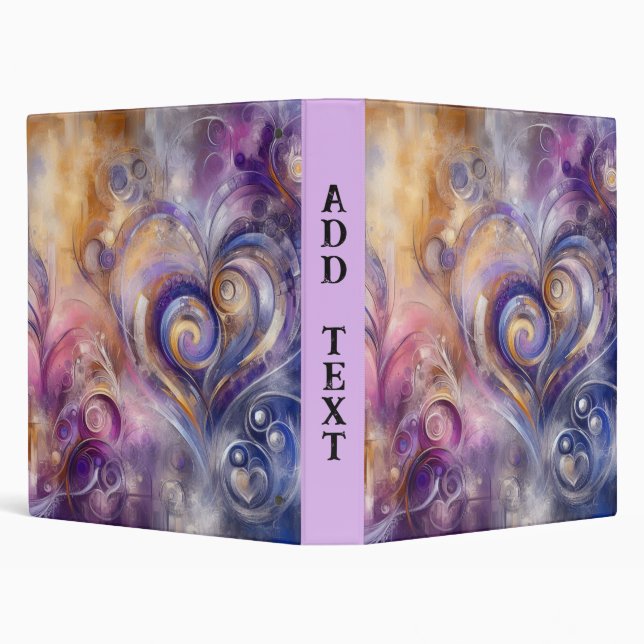 Fractal Heart and Swirl 3-Ring Binder (Background)
