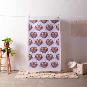 Fractal Heart NAMASTE + your background & ideas Fabric
