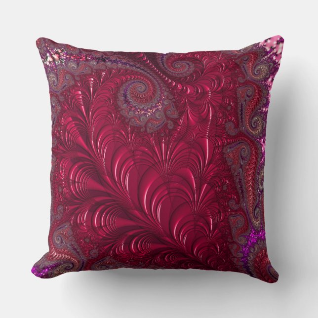 Fractal Heart Throw Pillow (Front)
