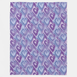 Fractal Hearts seamless pattern + your ideas Fleece Blanket