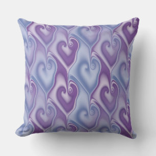 Fractal Hearts seamless pattern + your ideas Throw Pillow