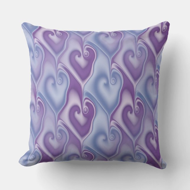 Fractal Hearts seamless pattern + your ideas Throw Pillow (Front)