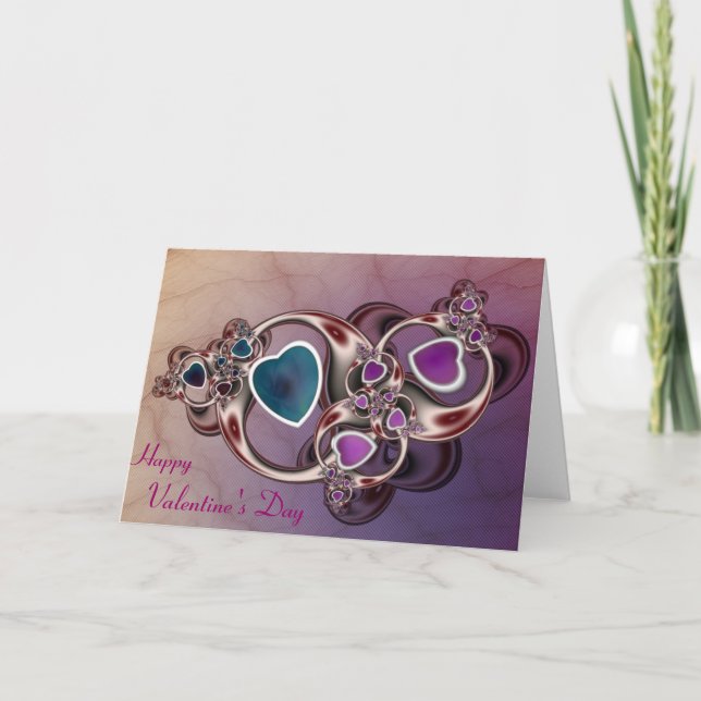 Fractal Hearts Valentine's Day Card (Front)