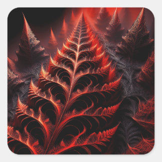 Fractal Highway Runs Between Fractal Spires Square Sticker