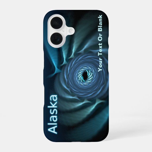 Fractal Ice Whales iPhone 16 Case (Back)