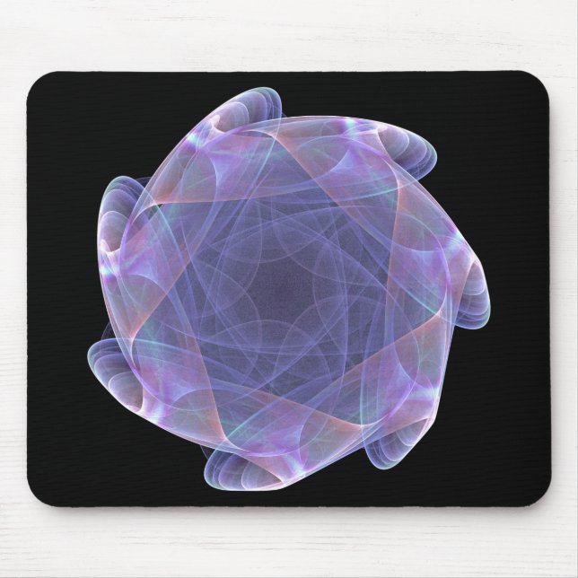 fractal in purple scallop circle mouse pad (Front)