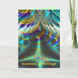 Fractal inner worlds seasons greetings holiday card
