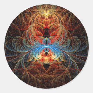 Fractal - Insect - Black Widow Classic Round Sticker