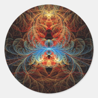 Fractal - Insect - Black Widow Classic Round Sticker