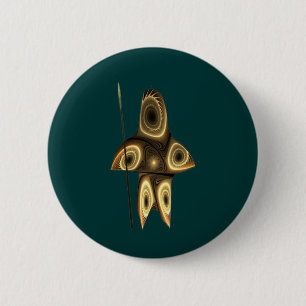 Fractal Inuit Hunter 2 Inch Round Button