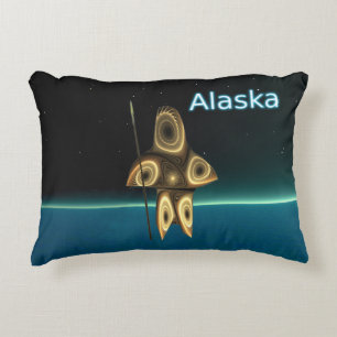 Fractal Inuit Hunter - Alaska Accent Pillow