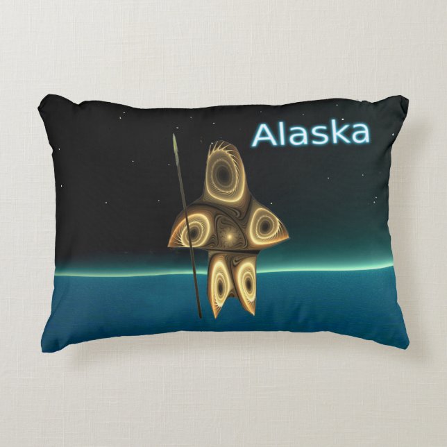 Fractal Inuit Hunter - Alaska Accent Pillow (Front)