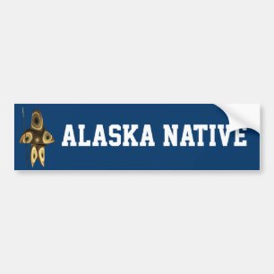 Fractal Inuit Hunter - Alaska Native Bumper Sticker