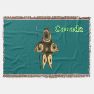 Fractal Inuit Hunter - Canada Throw Blanket