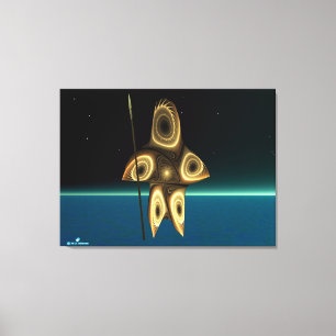 Fractal Inuit Hunter Canvas Print