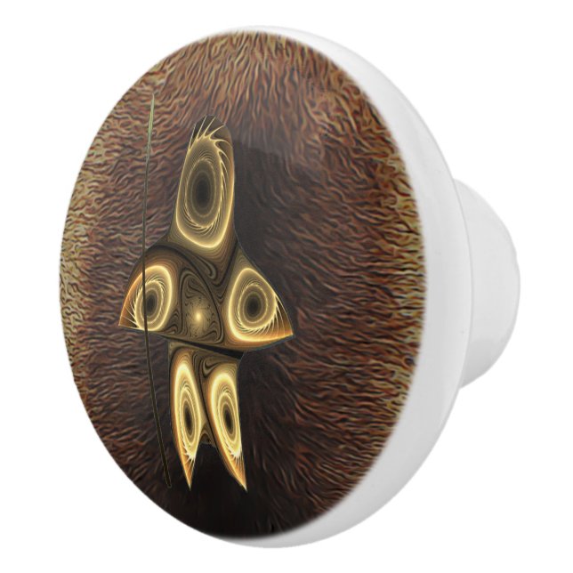 Fractal Inuit Hunter Ceramic Knob (Right)