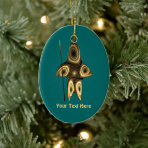 Fractal Inuit Hunter Ceramic Ornament