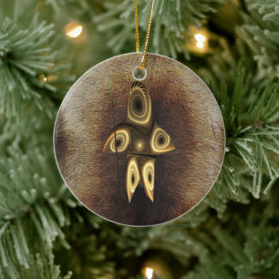 Fractal Inuit Hunter Ceramic Ornament