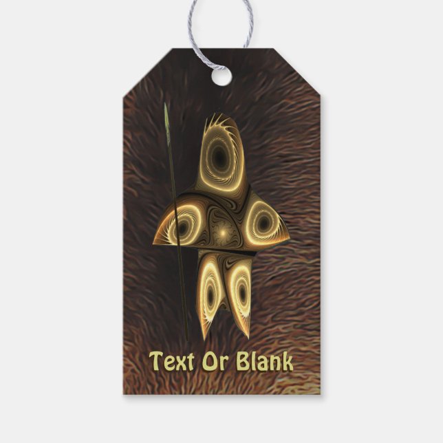 Fractal Inuit Hunter Gift Tags (Front)