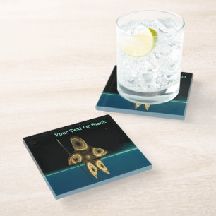Fractal Inuit Hunter Glass Coaster