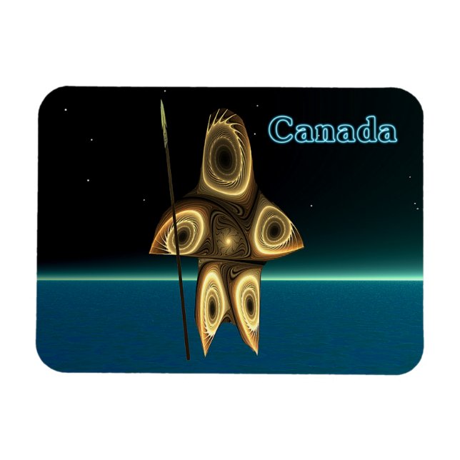 Fractal Inuit Hunter Magnet (Horizontal)
