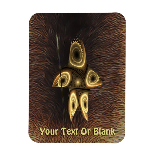 Fractal Inuit Hunter Magnet (Vertical)