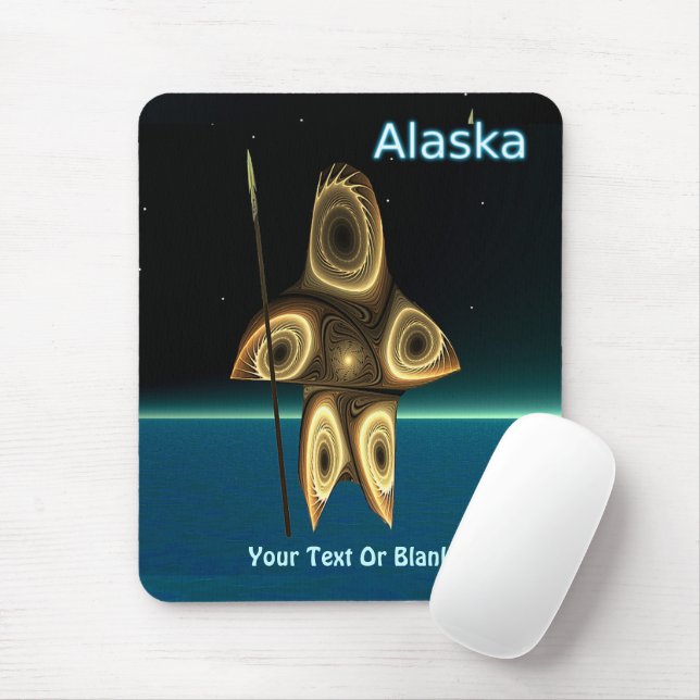 Fractal Inuit Hunter Mouse Pad (With Mouse)