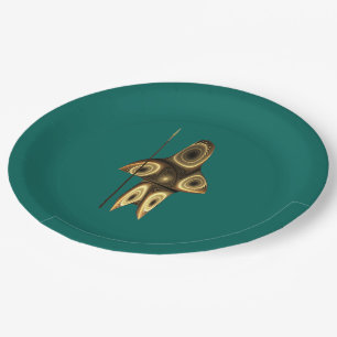 Fractal Inuit Hunter Paper Plate