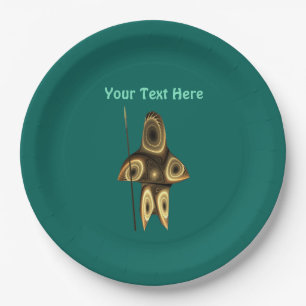 Fractal Inuit Hunter Paper Plate