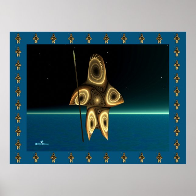 Fractal Inuit Hunter Poster (Front)