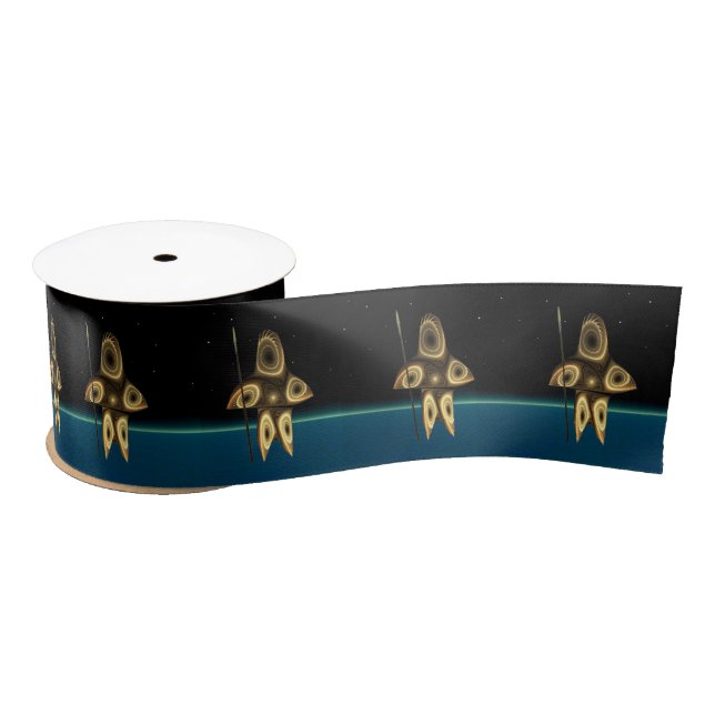 Fractal Inuit Hunter Satin Ribbon (Spool)