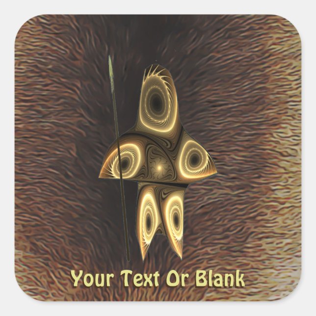 Fractal Inuit Hunter Square Sticker (Front)