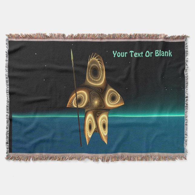 Fractal Inuit Hunter Throw Blanket (Front)