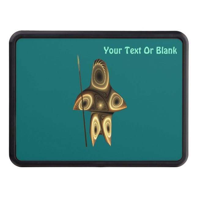 Fractal Inuit Hunter Trailer Hitch Cover (Front)