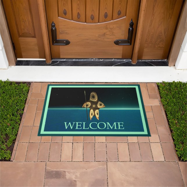 Fractal Inuit Hunter - Welcome Doormat (Outdoor)