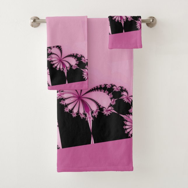 Fractal Jardin rose d'eau Serviette (En situation)