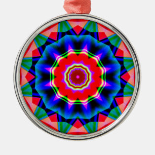 Fractal Kaleidoscope 02 Metal Ornament