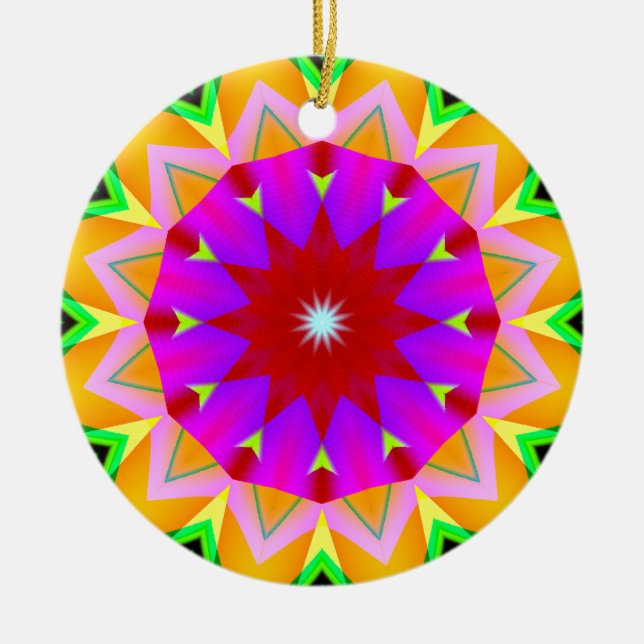 Fractal Kaleidoscope 04 Ceramic Ornament (Front)