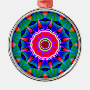 Fractal Kaleidoscope 05 Metal Ornament