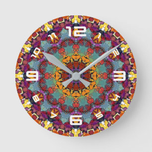 Fractal Kaleidoscope Mandala Pattern-64351 Round Clock