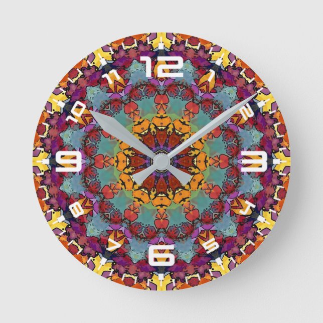 Fractal Kaleidoscope Mandala Pattern-64351 Round Clock (Front)