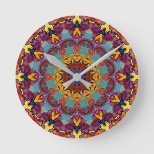 Fractal Kaleidoscope Mandala Pattern-64351 Round Clock