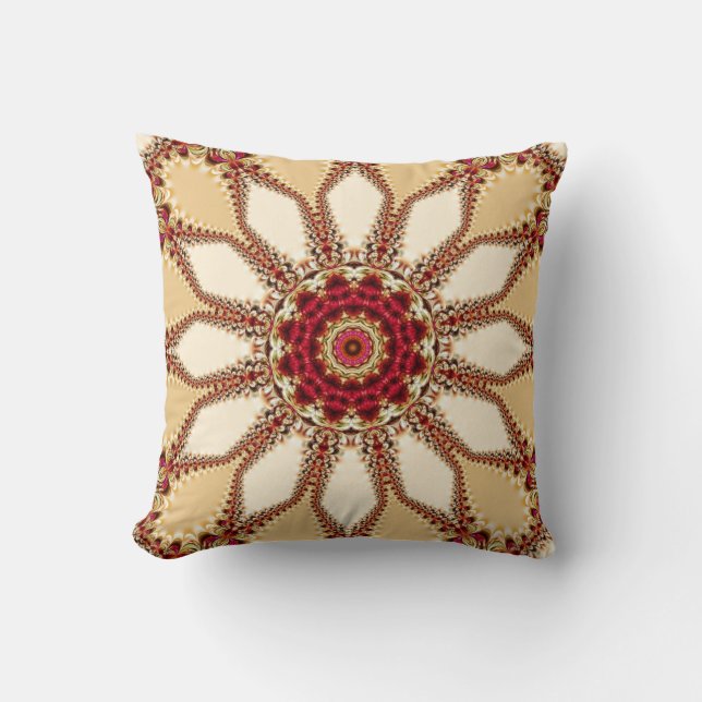 Fractal Lace Daisy Flower Big Cushion Pillow (Front)
